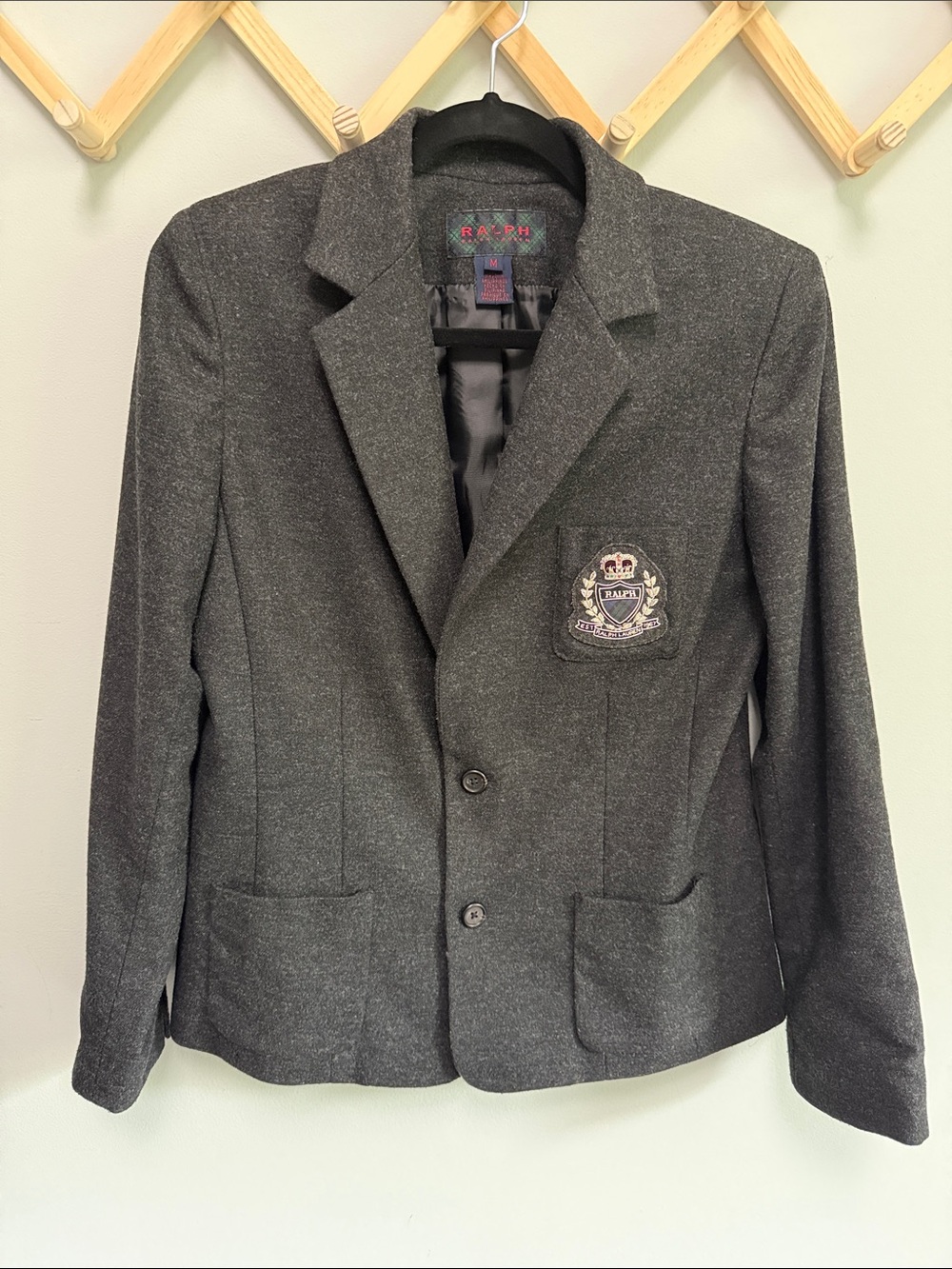 Ralph by Ralph Lauren Wool Blazer — Charcoal Grey / Size M
Preppy
